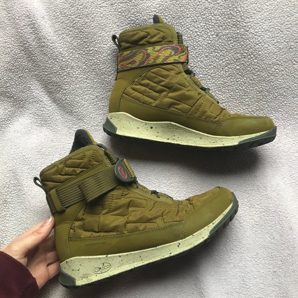 Chaco Olive Quilted Winter Boots - Picture 3 of 5